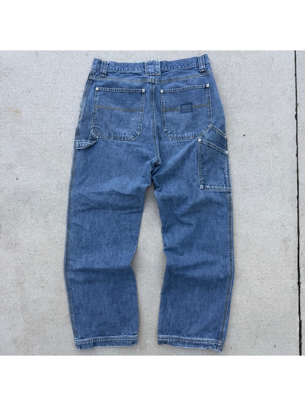 Columbia Mens 32 Carpenter Baggy Jeans Straight Leg Blue Denim